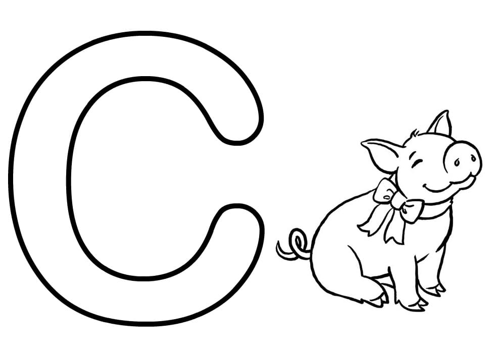 Dessin à colorier: Lettre C (Lettres et alphabet) #194565 - Coloriages à Imprimer Gratuits
