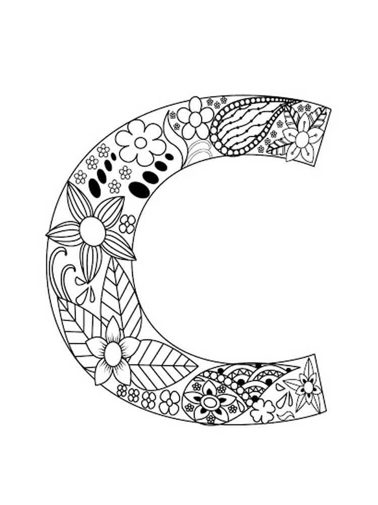 Dessin à colorier: Lettre C (Lettres et alphabet) #194570 - Coloriages à Imprimer Gratuits