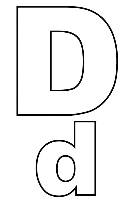 Coloriage gratuit Lettre D #194577 de la collection Lettres et alphabet à imprimer