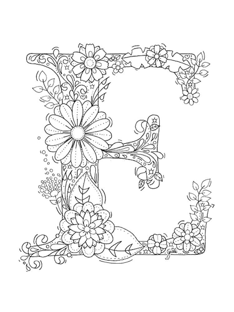 Dessin Lettre E #194591 à colorier de la série Lettres et alphabet, gratuit à télécharger et imprimer