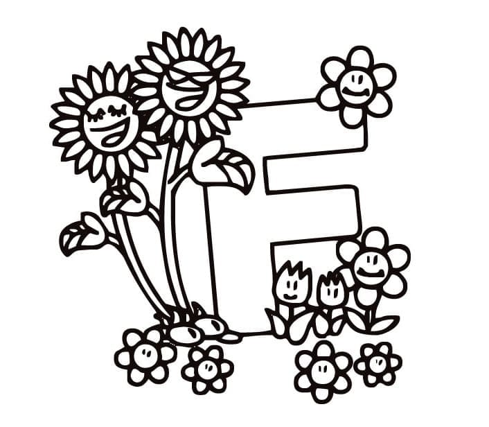 Dessin à colorier: Lettre F (Lettres et alphabet) #194612 - Coloriages à Imprimer Gratuits