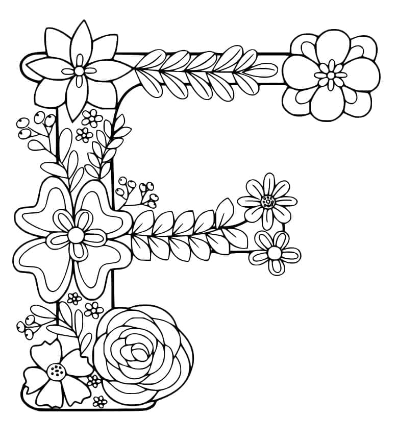 Dessin à colorier: Lettre F (Lettres et alphabet) #194617 - Coloriages à Imprimer Gratuits
