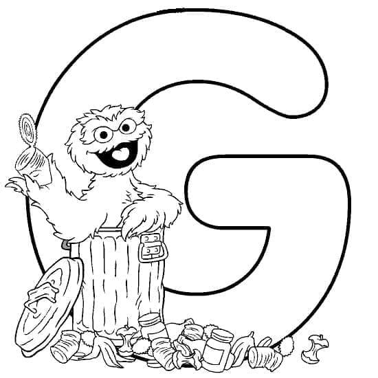 Dessin à colorier: Lettre G (Lettres et alphabet) #194620 - Coloriages à Imprimer Gratuits