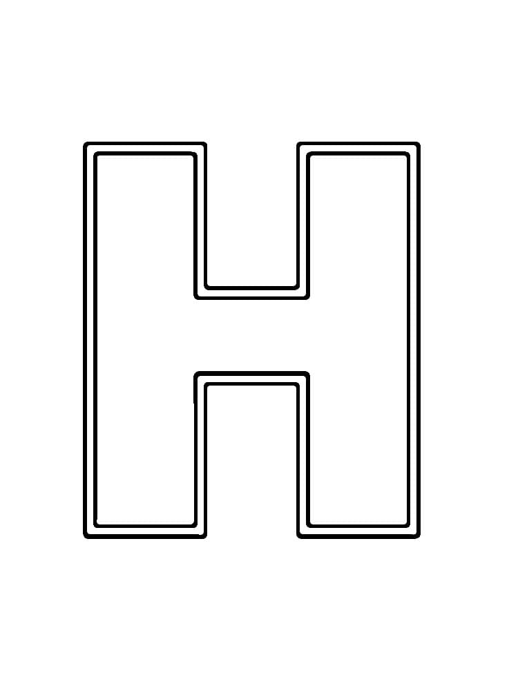 Dessin à colorier: Lettre H (Lettres et alphabet) #194631 - Coloriages à Imprimer Gratuits