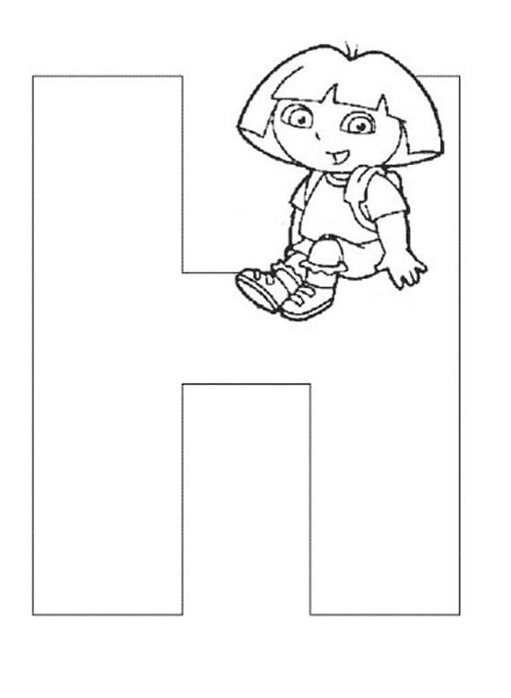 Dessin à colorier: Lettre H (Lettres et alphabet) #194632 - Coloriages à Imprimer Gratuits
