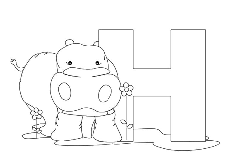 Dessin à colorier: Lettre H (Lettres et alphabet) #194633 - Coloriages à Imprimer Gratuits