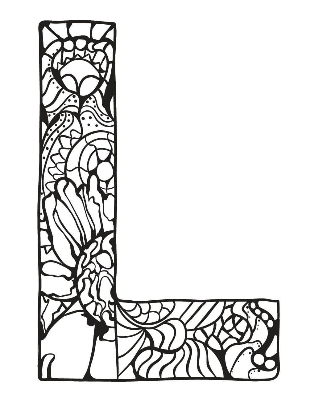 Dessin à colorier: Lettre L (Lettres et alphabet) #194682 - Coloriages à Imprimer Gratuits