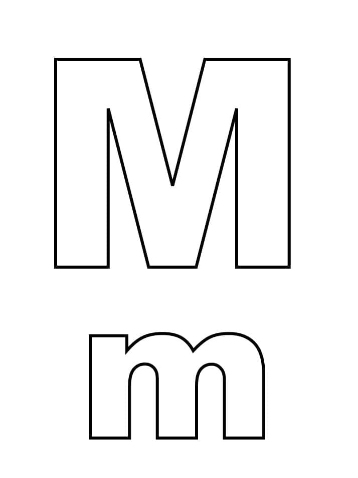 Dessin à colorier: Lettre M (Lettres et alphabet) #194698 - Coloriages à Imprimer Gratuits