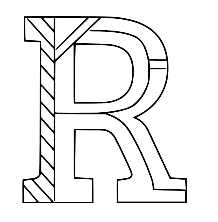 Dessin à colorier: Lettre R (Lettres et alphabet) #194759 - Coloriages à Imprimer Gratuits