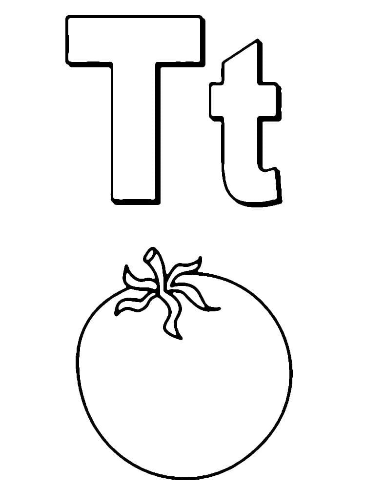 Dessin à colorier: Lettre T (Lettres et alphabet) #194790 - Coloriages à Imprimer Gratuits