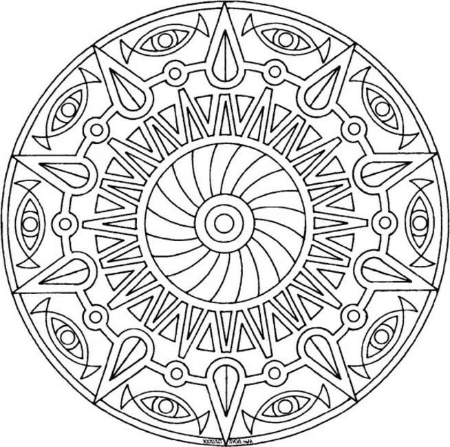 Page de coloriage Anti-stress #127146, collection Mandalas, à imprimer et colorier