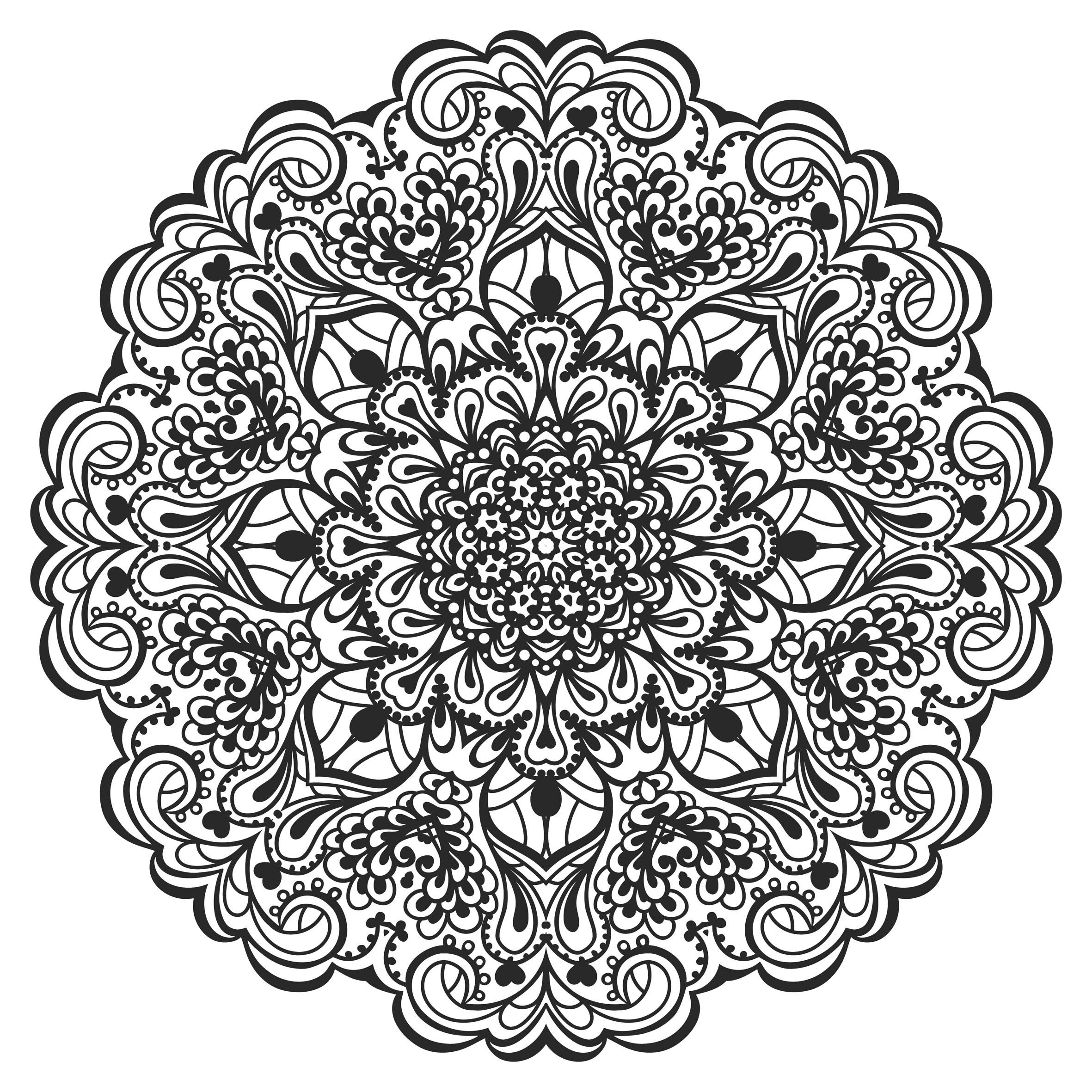 Coloriage gratuit Anti-stress #127202 de la collection Mandalas à imprimer