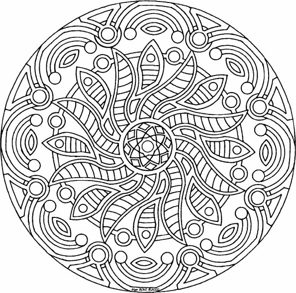 Coloriage gratuit Anti-stress #22888 de la collection Mandalas à imprimer