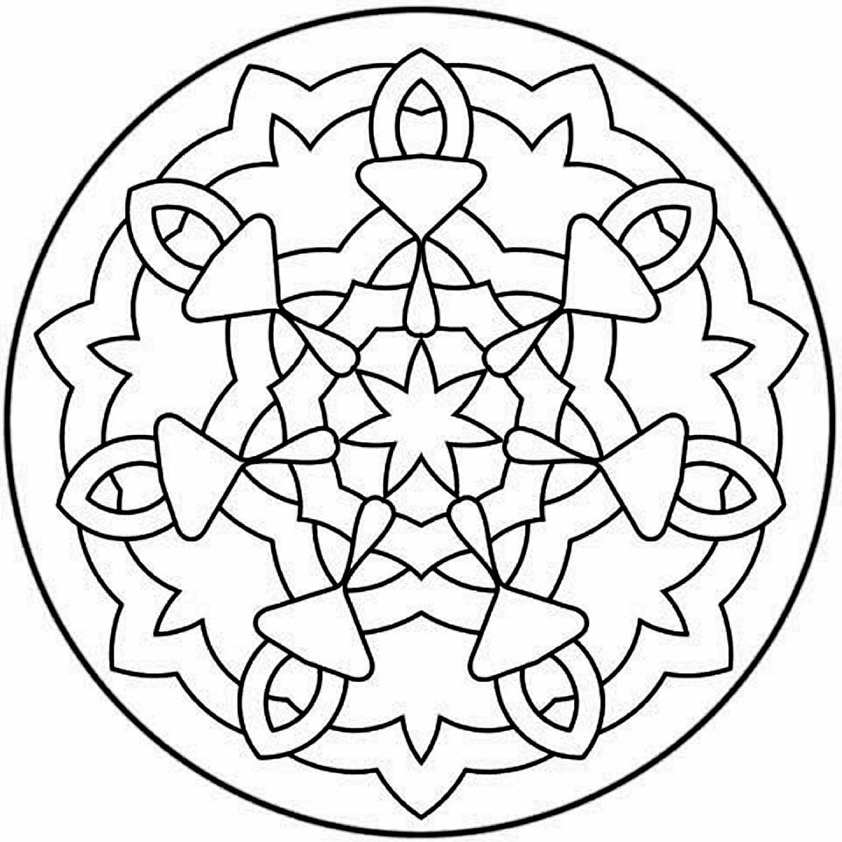 Coloriage gratuit Anti-stress #22908 de la collection Mandalas à imprimer