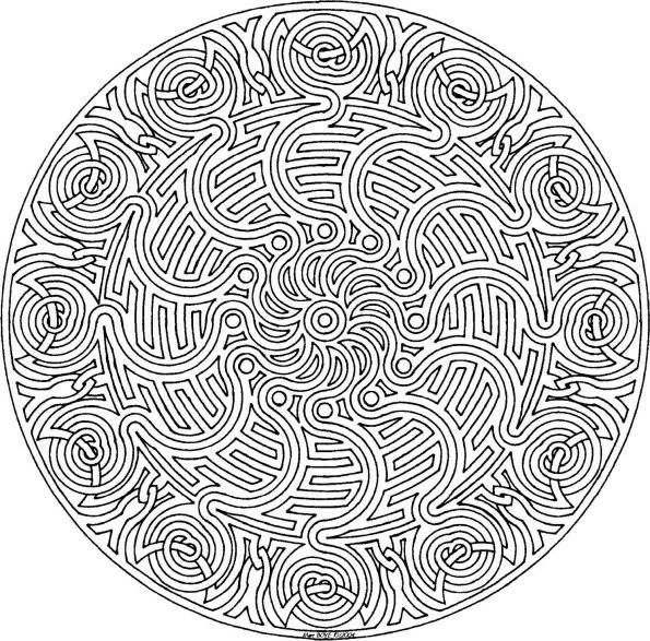 Coloriage gratuit Anti-stress #23007 de la collection Mandalas à imprimer