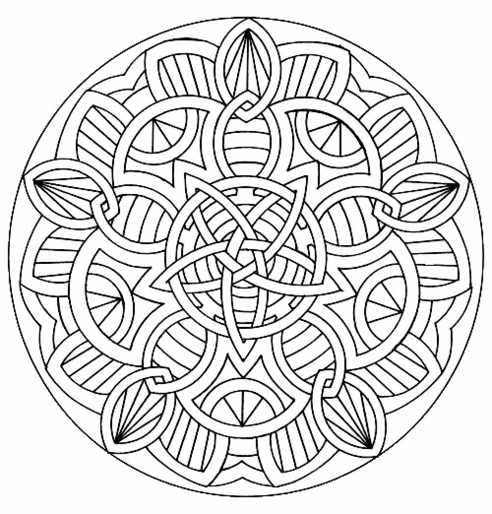Coloriage gratuit Anti-stress #23051 de la collection Mandalas à imprimer