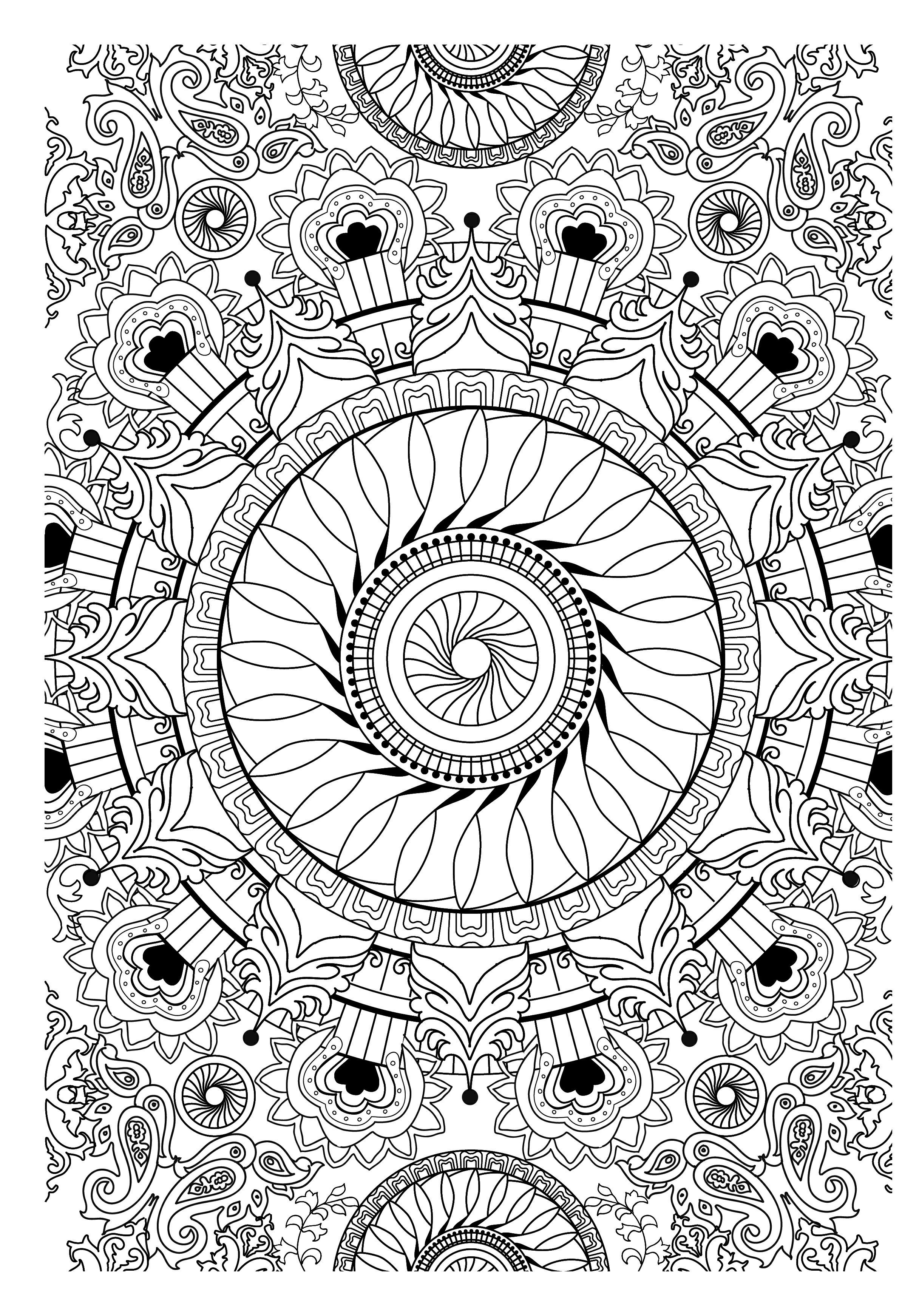 Dessin à colorier: Art Thérapie (Mandalas) #23097 - Coloriages à Imprimer Gratuits