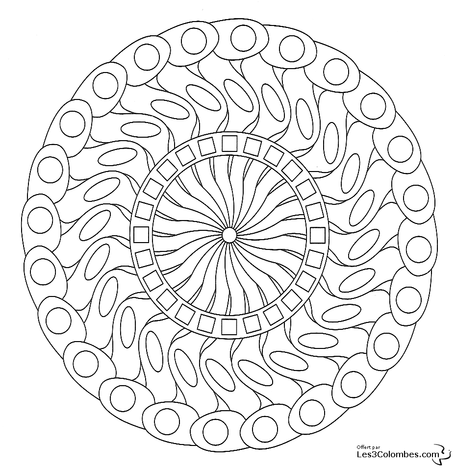 Dessin à colorier: Mandalas (Mandalas) #22978 - Coloriages à Imprimer Gratuits