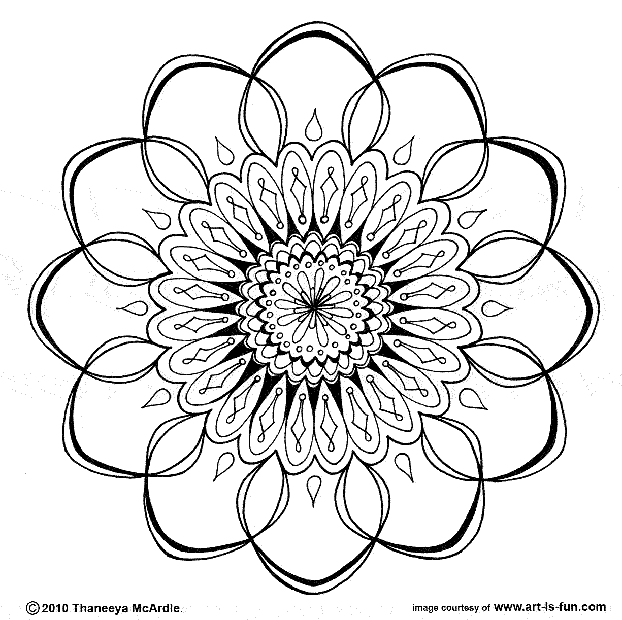 Dessin à colorier: Mandalas (Mandalas) #23064 - Coloriages à Imprimer Gratuits