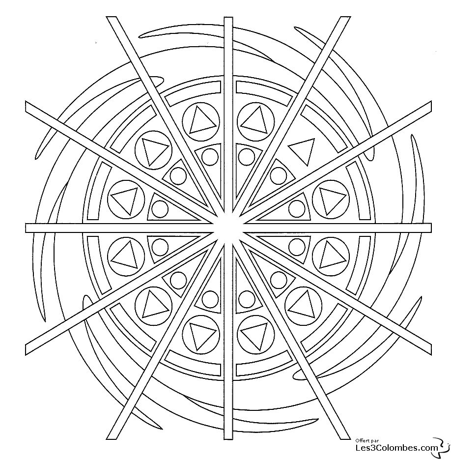 Dessin à colorier: Mandalas (Mandalas) #23068 - Coloriages à Imprimer Gratuits