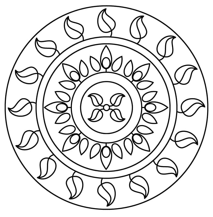 Coloriage gratuit Mandalas Abstraits #173974 de la collection Mandalas à imprimer
