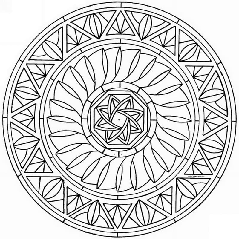 Coloriage gratuit Mandalas Abstraits #173976 de la collection Mandalas à imprimer