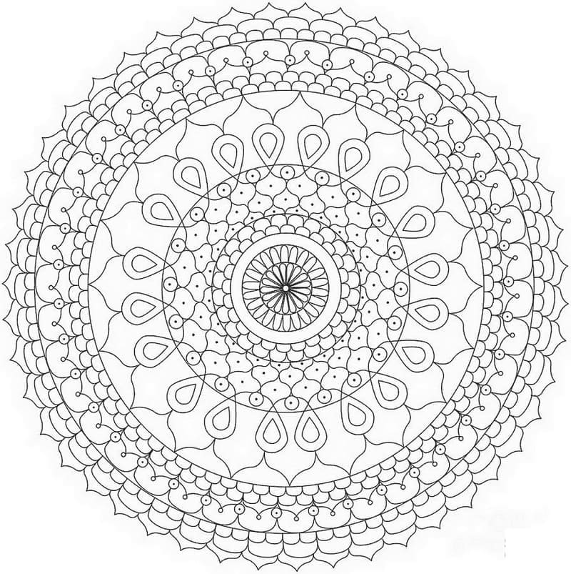 Coloriage gratuit Mandalas Abstraits #173992 de la collection Mandalas à imprimer