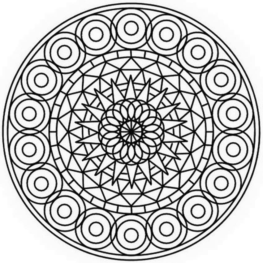 Coloriage gratuit Mandalas Abstraits #173993 de la collection Mandalas à imprimer