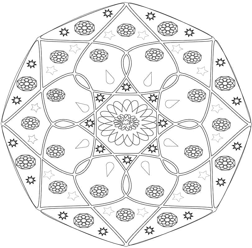 Joli coloriage Mandalas Abstraits #173995 de la collection Mandalas, prêt à imprimer pour petits et grands