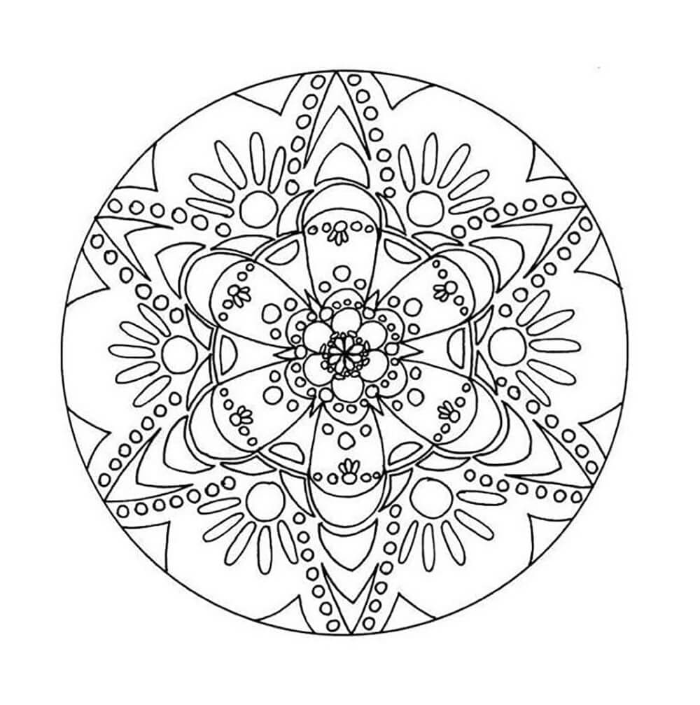 Dessin à colorier Mandalas Abstraits #193064 issu de la collection Mandalas, prêt à imprimer