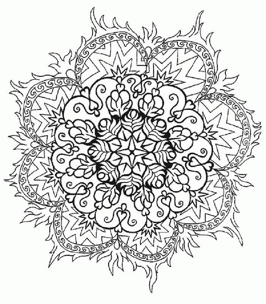 Joli coloriage Mandalas Abstraits #193080 de la collection Mandalas, prêt à imprimer pour petits et grands