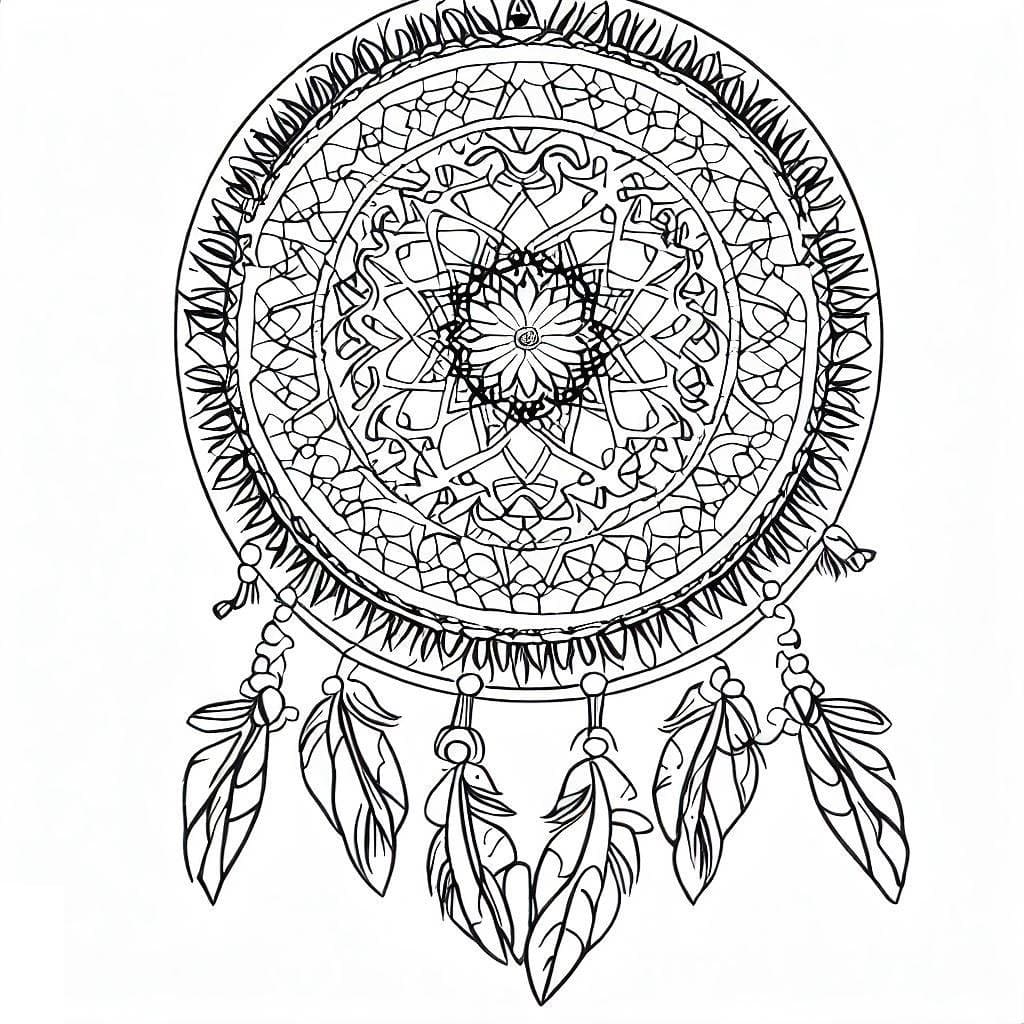 Coloriage gratuit Mandalas Attrape-rêves #190167 de la collection Mandalas à imprimer