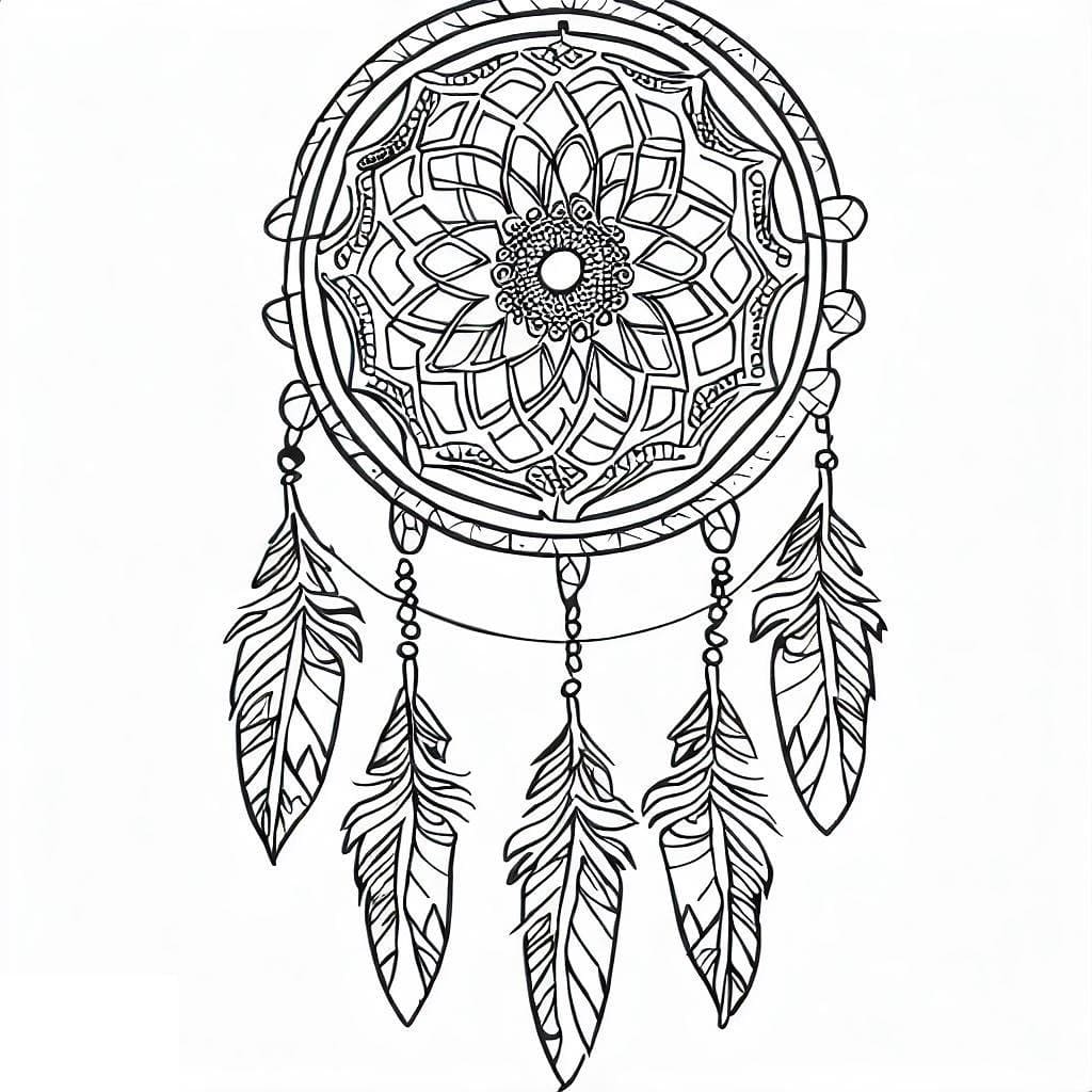 Coloriage gratuit Mandalas Attrape-rêves #190172 de la collection Mandalas à imprimer