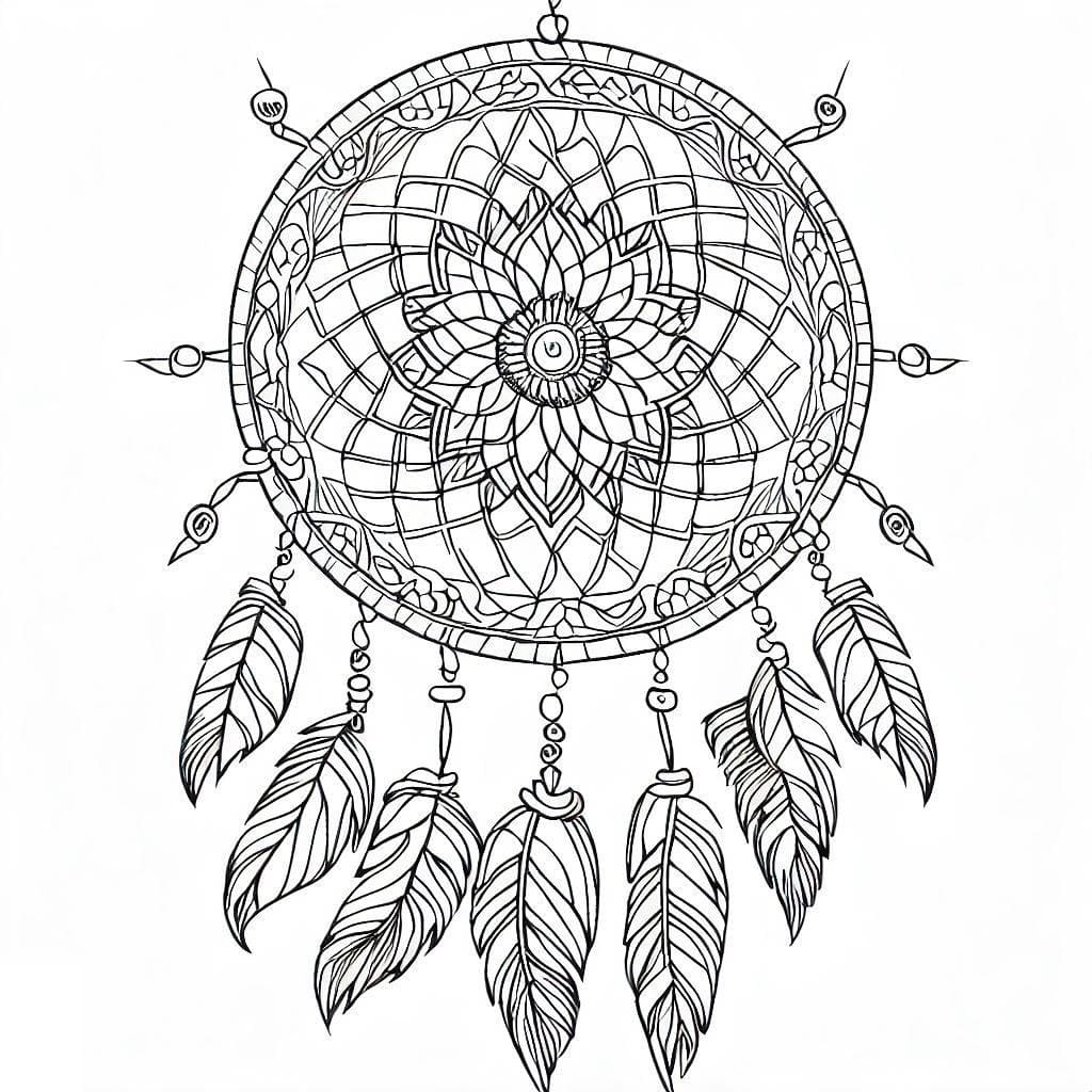 Coloriage gratuit Mandalas Attrape-rêves #190181 de la collection Mandalas à imprimer