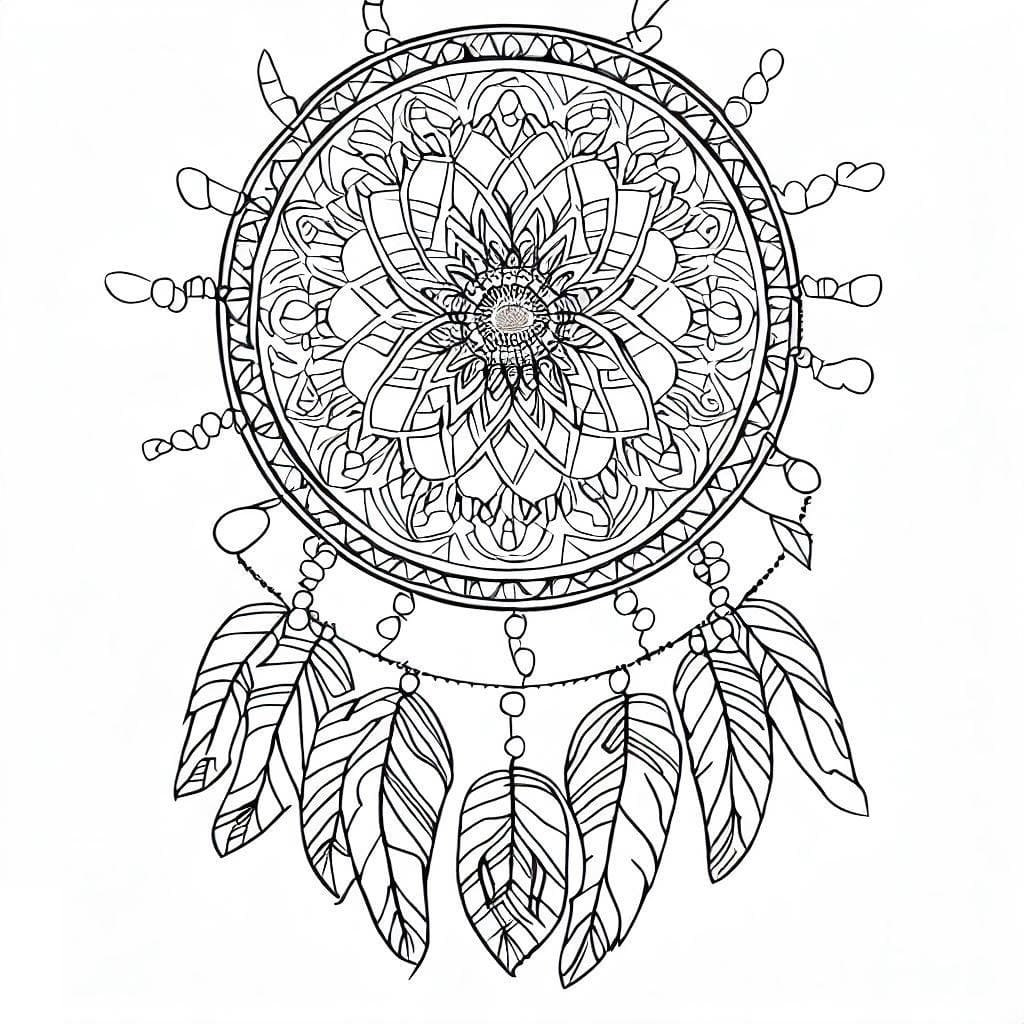 Coloriage gratuit Mandalas Attrape-rêves #190190 de la collection Mandalas à imprimer