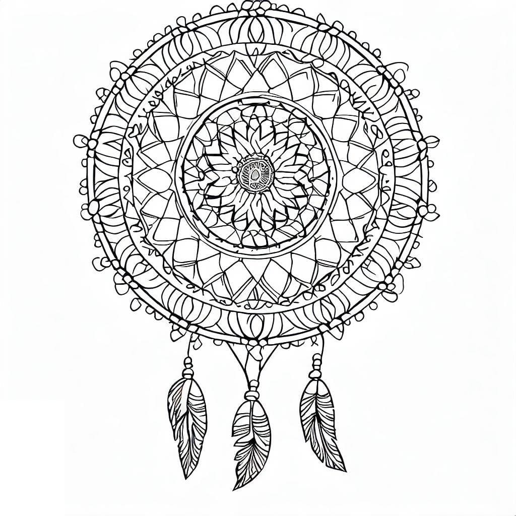 Coloriage gratuit Mandalas Attrape-rêves #190194 de la collection Mandalas à imprimer