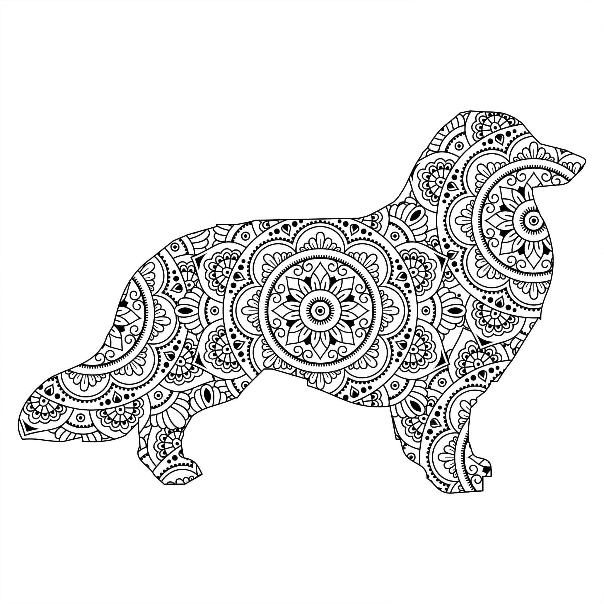 Coloriage gratuit Mandalas Chien #211788 de la collection Mandalas à imprimer