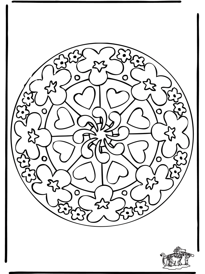 Dessin à colorier: Mandalas Coeur (Mandalas) #116682 - Coloriages à Imprimer Gratuits