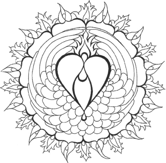 Dessin à colorier: Mandalas Coeur (Mandalas) #116685 - Coloriages à Imprimer Gratuits