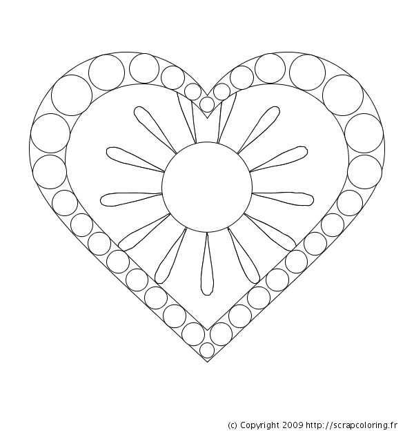 Dessin à colorier: Mandalas Coeur (Mandalas) #116686 - Coloriages à Imprimer Gratuits