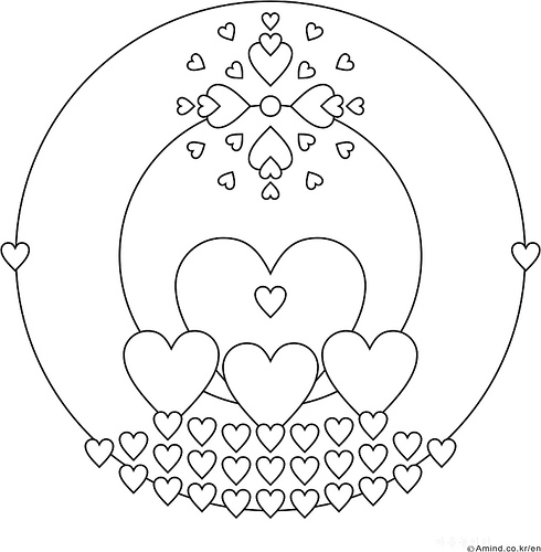 Dessin à colorier: Mandalas Coeur (Mandalas) #116718 - Coloriages à Imprimer Gratuits