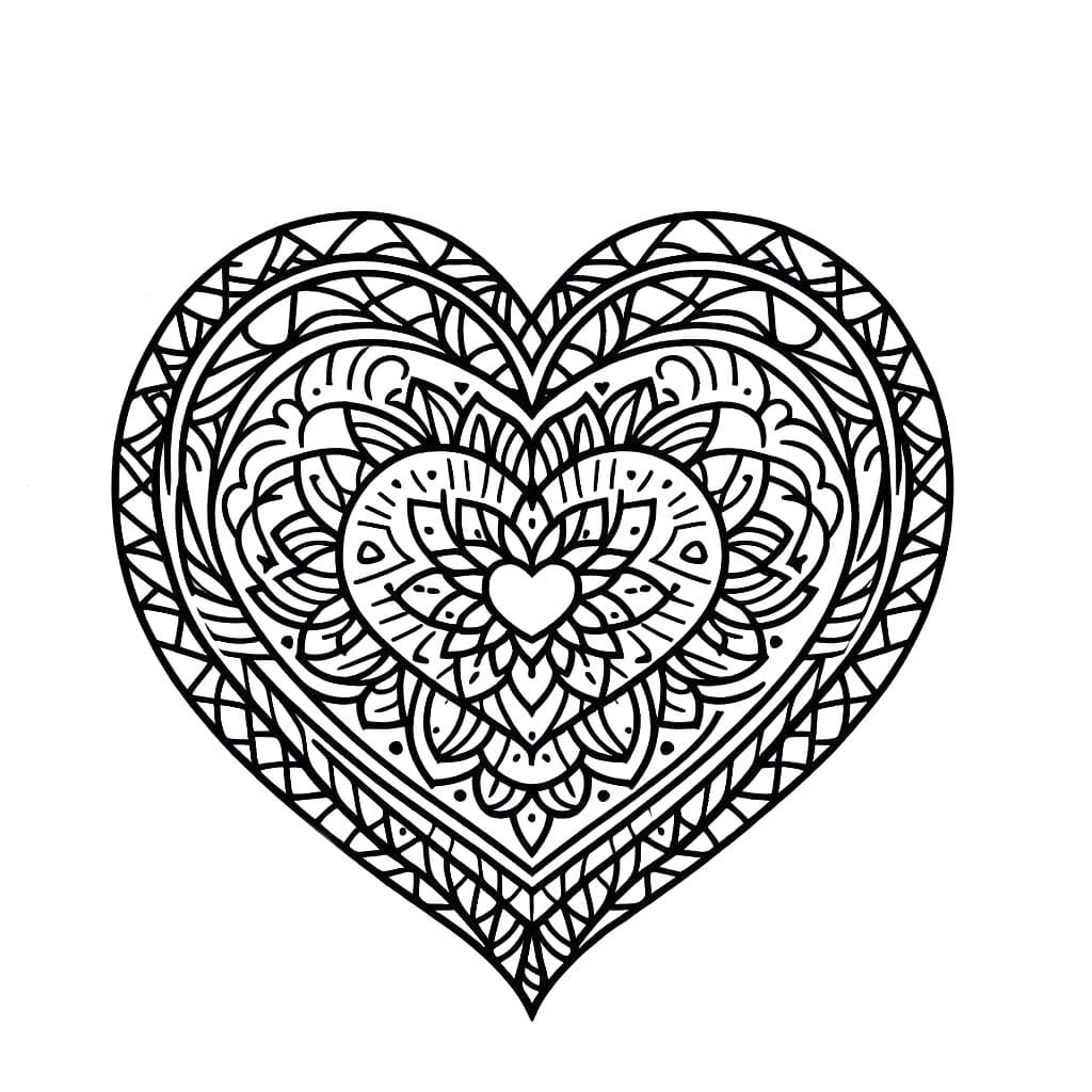 Coloriage gratuit Mandalas Cœur #218162 de la collection Mandalas à imprimer Coloriage gratuit Mandalas Cœur #218162 de la collection Mandalas à imprimer
