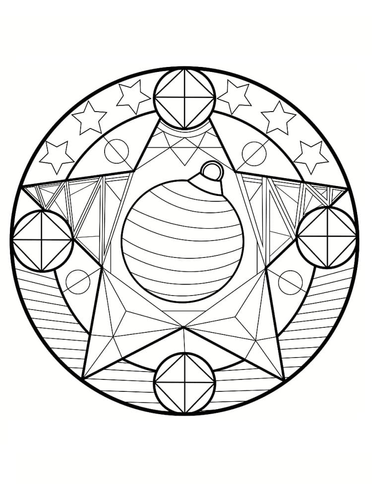 Dessin à colorier Mandalas de Noël #175385 issu de la collection Mandalas, prêt à imprimer