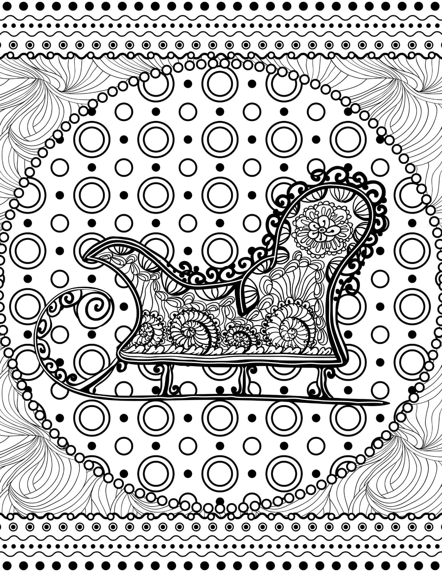 Dessin à colorier Mandalas de Noël #220110 issu de la collection Mandalas, prêt à imprimer