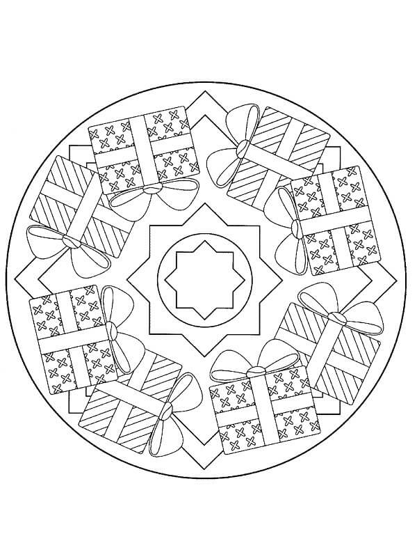Dessin à colorier Mandalas de Noël #220111 issu de la collection Mandalas, prêt à imprimer