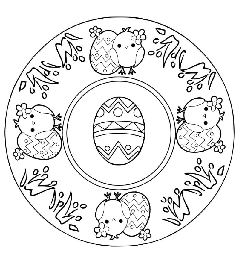 Coloriage gratuit Mandalas de Pâques #175291 de la collection Mandalas à imprimer