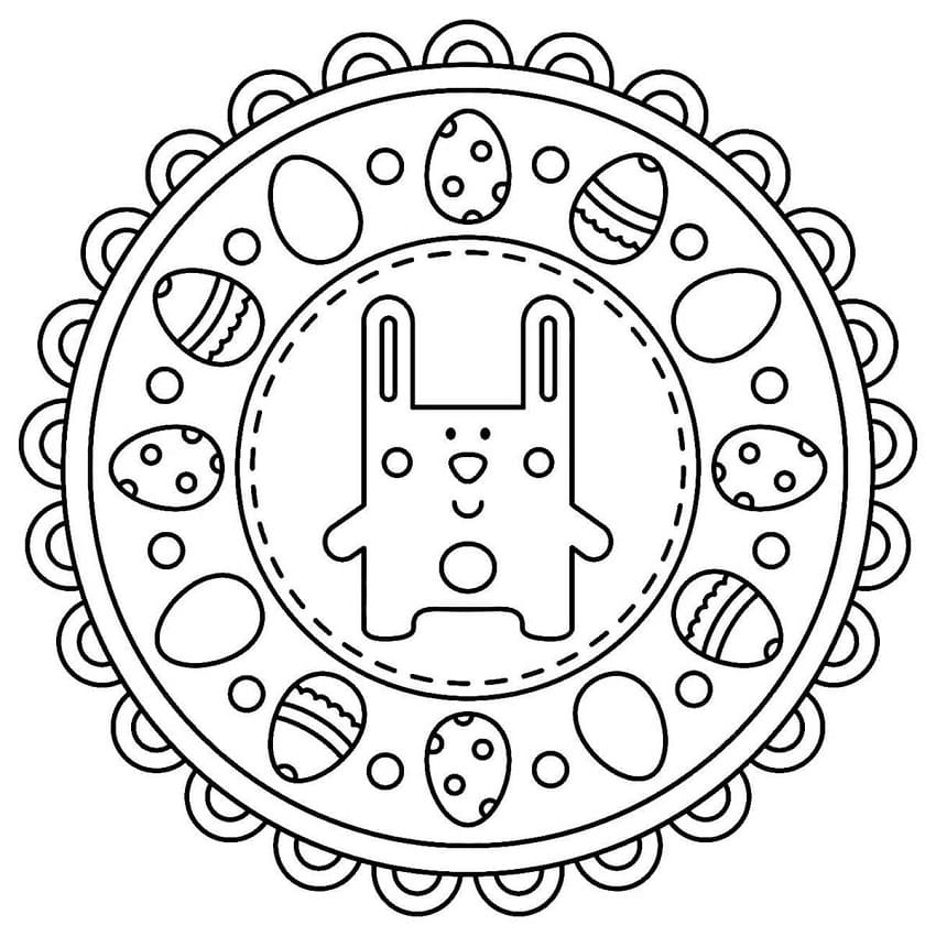 Coloriage gratuit Mandalas de Pâques #175294 de la collection Mandalas à imprimer