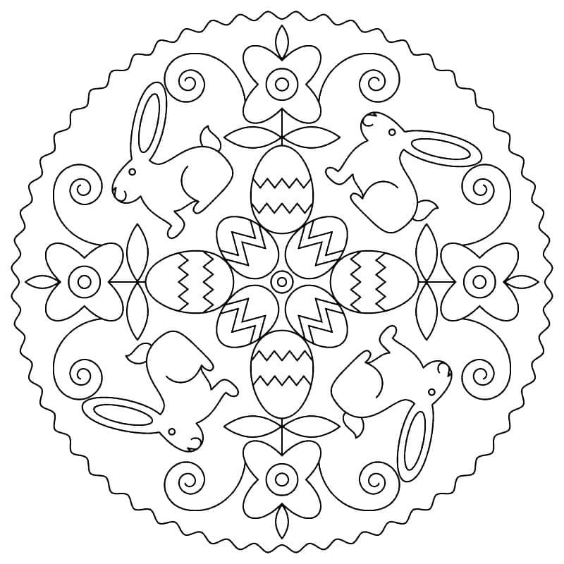 Coloriage gratuit Mandalas de Pâques #175299 de la collection Mandalas à imprimer
