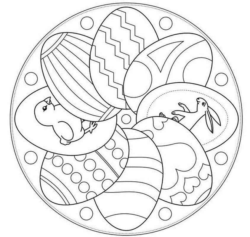 Coloriage gratuit Mandalas de Pâques #175300 de la collection Mandalas à imprimer
