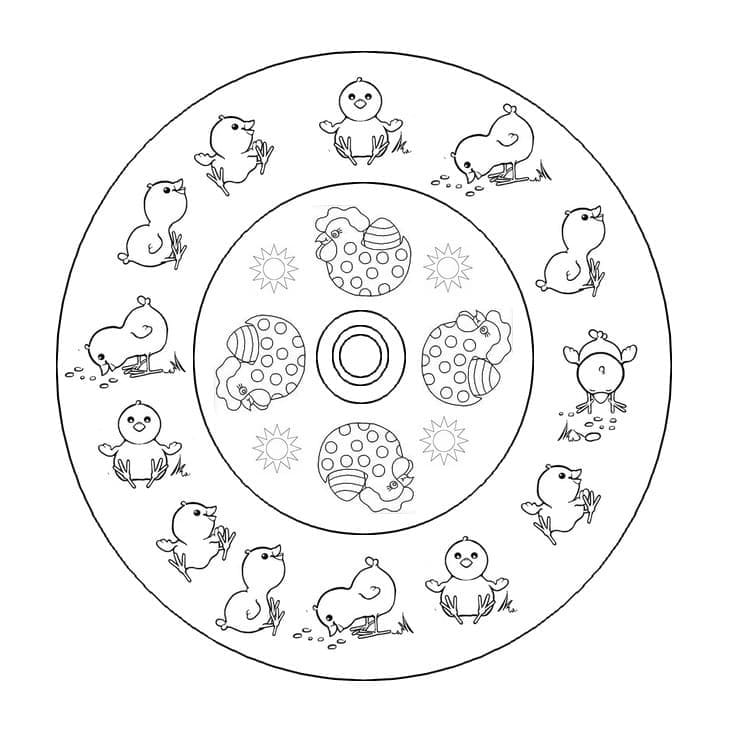 Coloriage gratuit pour enfants et adultes Mandalas de Pâques #175308, collection Mandalas
